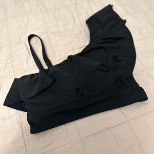Torrid One Shoulder Ruffle Swim Top Sz L